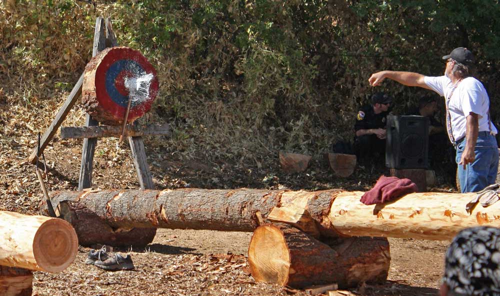 Festivals & Events: Lumberjack Day axe throwing compettion