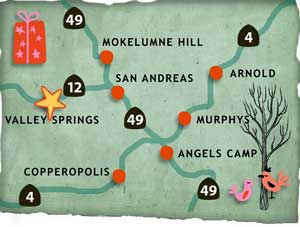 Valley Springs holiday shopping map