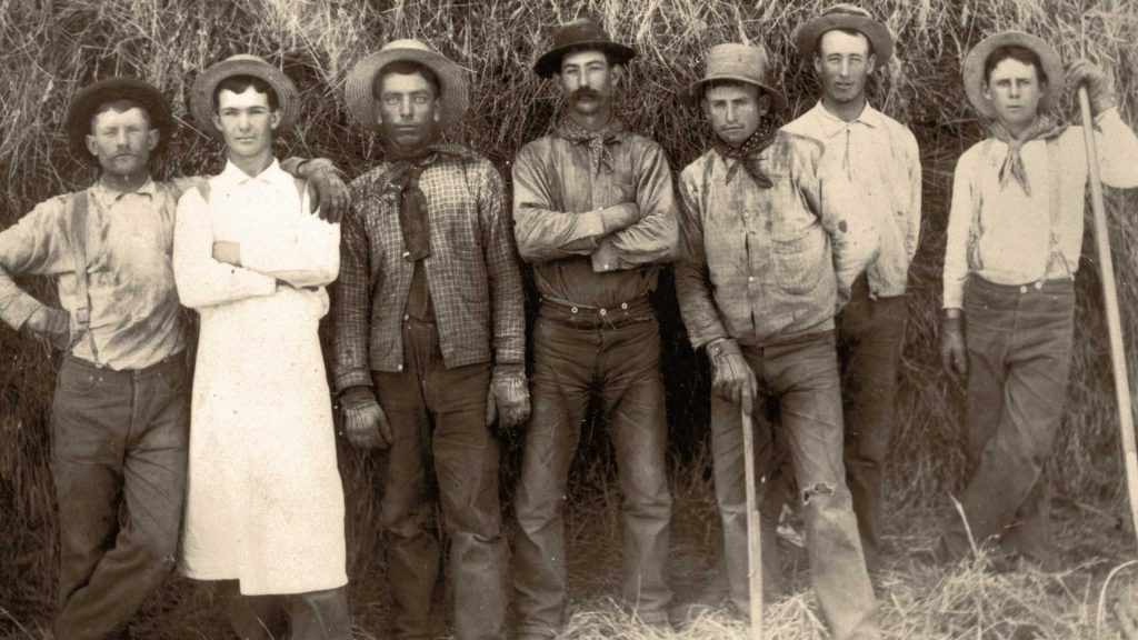 Calaveras History: Hay bailing crew, Valley Springs