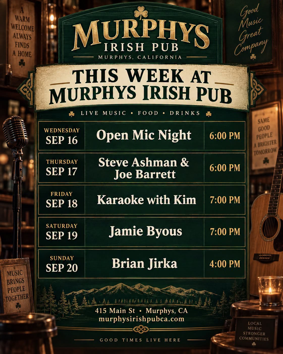 Karaoke at The Murphys Irish Pub — event poster