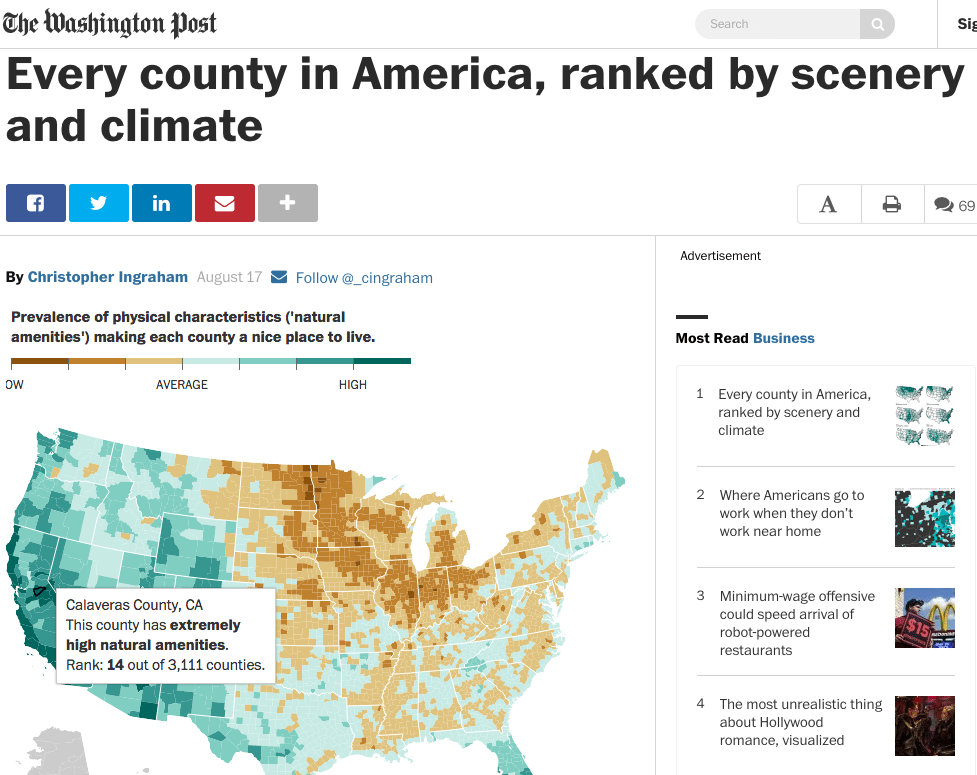 Washington Post Article: Calaveras Ranking