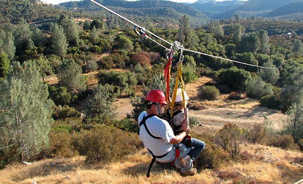tandem zip at Moaning Cavern Adventure Park
